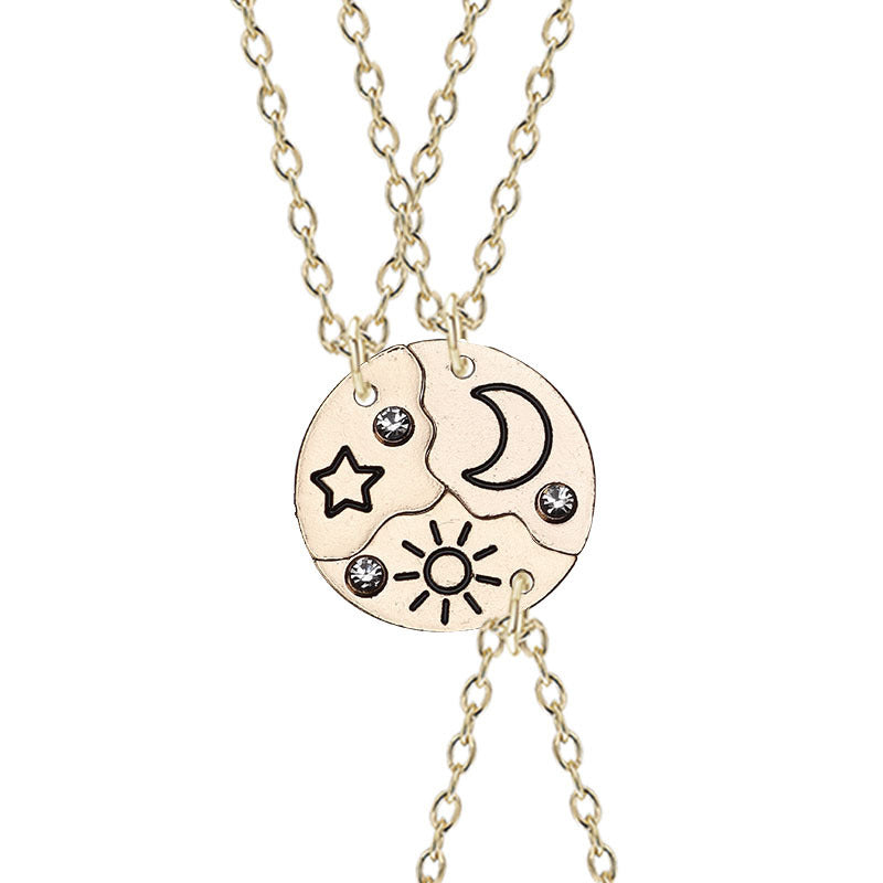 Sun, Moon And Star Pendant Set