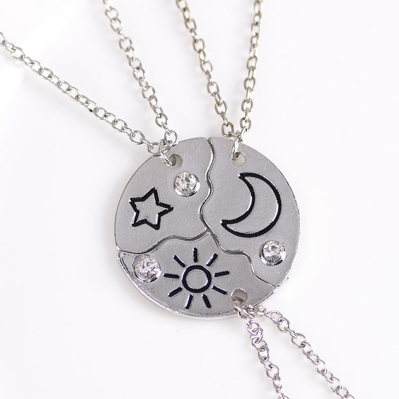 Sun, Moon And Star Pendant Set