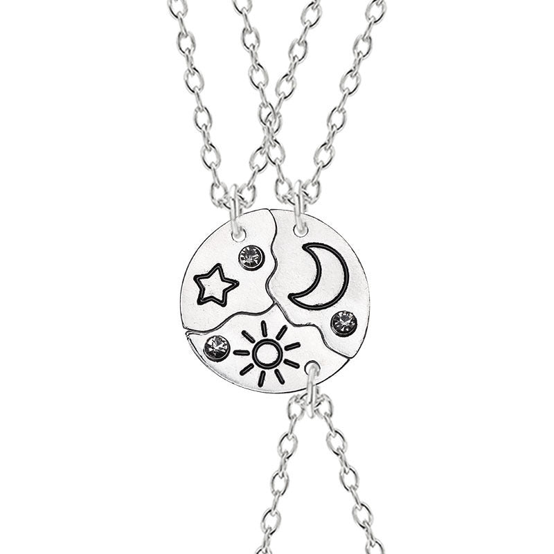 Sun, Moon And Star Pendant Set