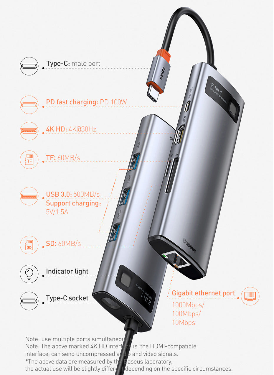 Compatible with Apple, Baseus Usb C Hub Type C To Hdmi-Compatible Usb