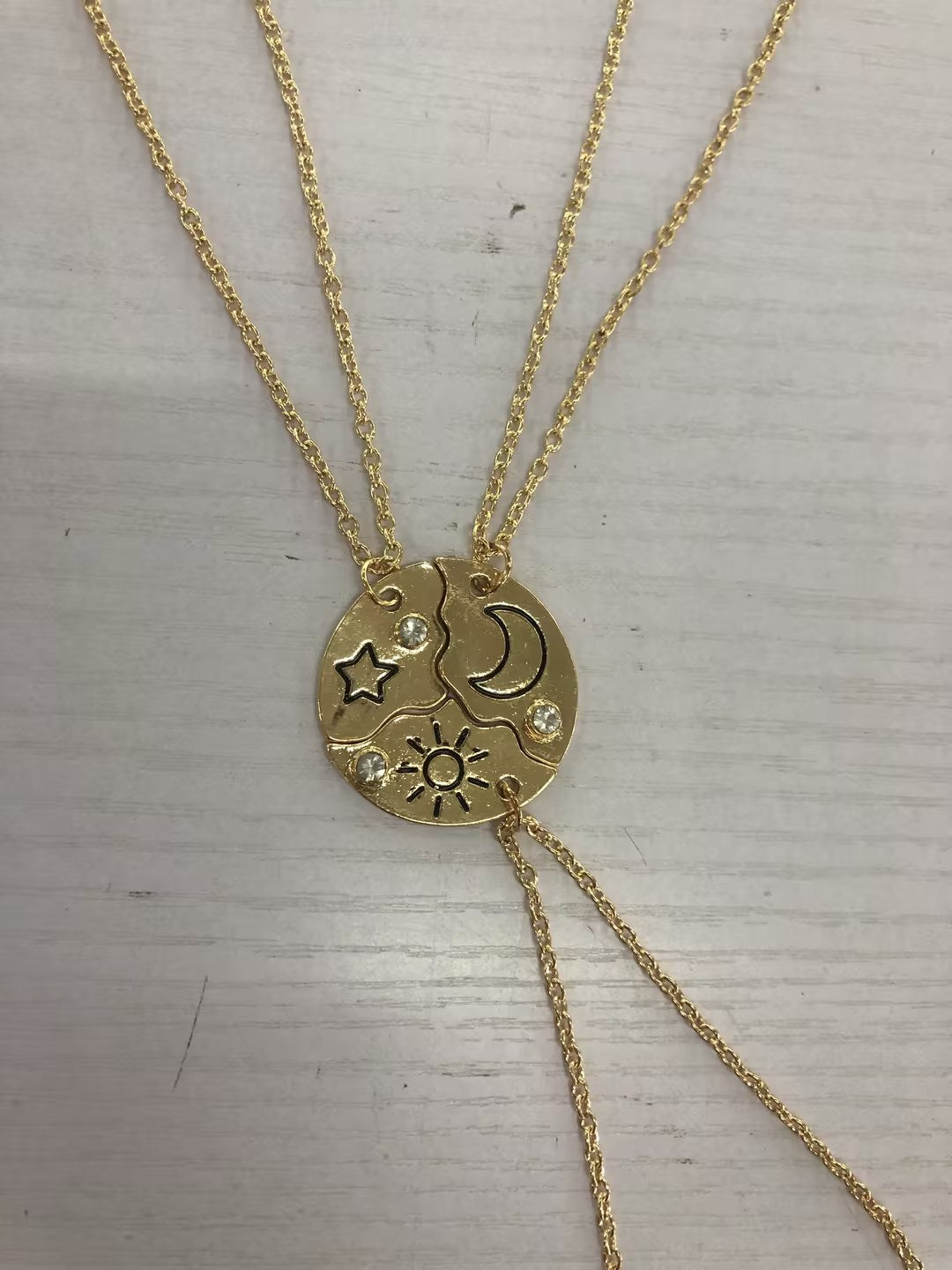 Sun, Moon And Star Pendant Set